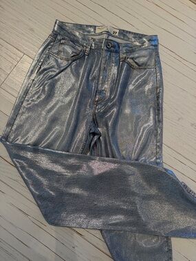 rag & bone Metallic Silver Jeans